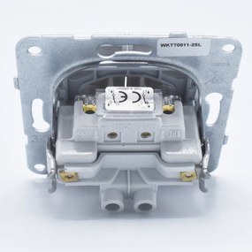 Intrerupator dublu alternativ, 10A, IP20, Argintiu, Panasonic Arkedia Slim/Karre Plus