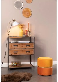 Taburet portocaliu cu tapițerie din catifea Bubbly – White Label