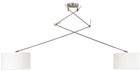 Lampă suspendată inteligentă din oțel cu abajur 35 cm alb inclusiv 2 Wifi A60 - Blitz