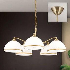 Lustră pe lanț Orion LU 1838/5 OLD LAMP 5xE27/40W/230V alb/bronz