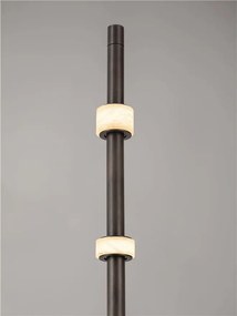 Lampadar tub subtire aluminiu gri inchis si alabastru LED MARLOW