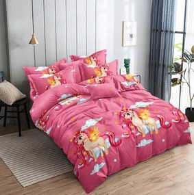 Lenjerie de pat pentru copii KONIK roz Dimensiune lenjerie de pat: 2 buc 70 x 80 cm | 160 x 200 cm