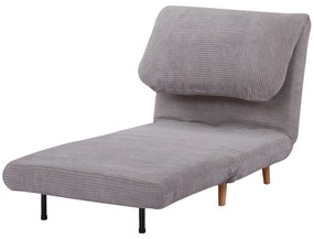 HOMCOM Canapea Pat 2 în 1 pentru Oaspeți, suport de gât reglabil, Cord 82 cm x 89 cm x 83 cm Gri deschis | Aosom Romania