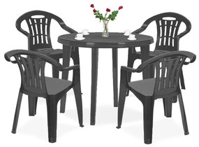 Set mobilier de grădină Malisa 4+1, grafit