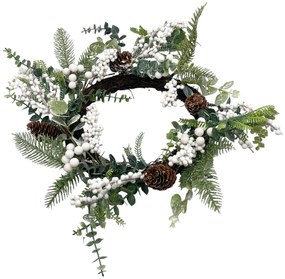 Coronita Craciun din nuiele si conuri CAROL, 25cm