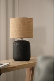 Veioză negru-natural cu abajur din iută (înălțime 32,5 cm) Montagna – Markslöjd