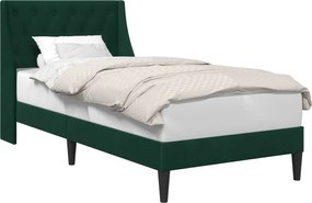 vidaXL Cadru de pat cu headboard Verde închis 90 x 190 cm Catifea