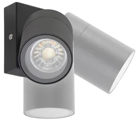 Lampă de perete exterioară inteligentă neagră IP44 cu Wi-Fi GU10 - Solo