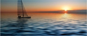 Tablou - Bărci cu vele pe mare (120x50 cm)