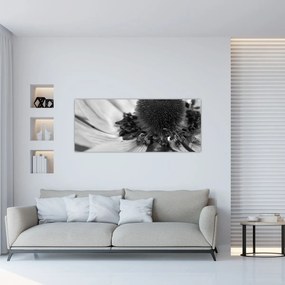 Tablou - Floare în alb-negru (120x50 cm)