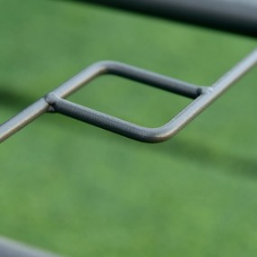 Outsunny Masă de Exterior din Metal și Sticlă Temperată cu Orificiu pentru Umbrelă, Ideală pentru Terasă/Grădină/Verandă, 140x80x70cm | Aosom Romania