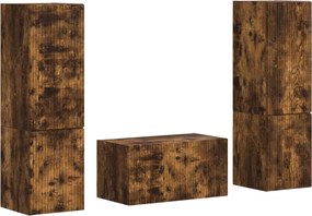 vidaXL Set comodă TV 5 pcs Stejar fumuriu Lemn compozit