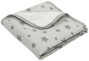 Paturica bebe din bumbac flausat moale si pufos pe interior 85x85 cm Kidizi Galaxy Grey