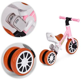 Triciclu jogging biciclete cu pedale 2 în 1 roz