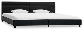 284797 vidaXL Cadru de pat cu LED, negru, 180 x 200 cm, piele ecologică
