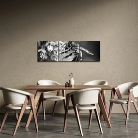 Tablou - Detaliu de albină (cu ceas) (90x30 cm)