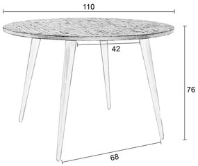 Masă de dining rotundă lemn masiv de tec ø 110 cm Mo – White Label