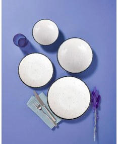 Set veselă 24 piese, din porțelan, alb/negru