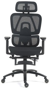 RESIGILAT- METACHAIR PRO Scaun ergonomic, sezut translatie, cotiere 3D, suport picioare, roti silicon, Full Mesh, Negru