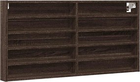 vidaXL Dulap cu vitrină, stejar maro, 100x8,5x50 cm, lemn prelucrat