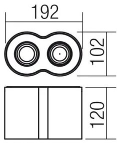 Spot KATO 2xGU10/35W/230V Redo 01-1309