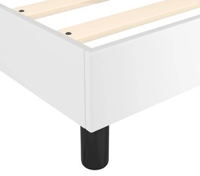 Cadru de pat box spring, alb, 140x190 cm, piele ecologica Alb, 25 cm, 140 x 190 cm