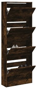 vidaXL Pantofar, stejar fumuriu, 60x21x163,5 cm, lemn compozit