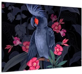 Tablou pe sticlă - Păpădia între flori (70x50 cm)