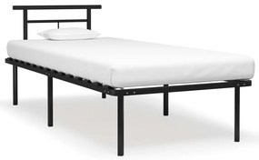 vidaXL Cadru de pat, negru, 90 x 200 cm, metal