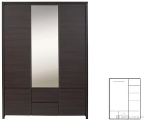 Dulap de haine Kaspian SZF5D2S (Wenge). 735091