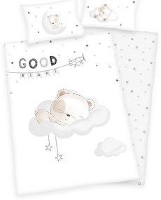 Lenjerie de pat Herding Sleeping Little Bear, din bumbac, pentru copii, 100 x 135 cm, 40 x 60 cm