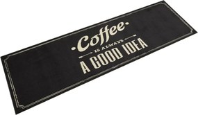 vidaXL Covor de bucătărie lavabil, text Coffee, 45x150 cm, catifea