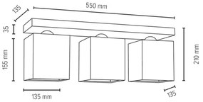Plafonieră Spot-Light 2284374 INGER 3xE27/25W/230V