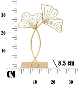Decorațiune Mauro Ferretti Leaf Glam, înălțime 35 cm, auriu