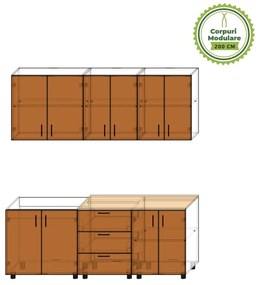 Configurator Bucatarie Modulara, Culoare Sonoma