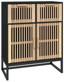 352116 vidaXL Dulap, negru, 60x30x75 cm, lemn prelucrat
