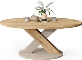 Mazzoni Măsuță de cafea ovală LOXA Stejar Artisan / Cașmir - MĂSUȚĂ DE CAFEA 120x65 cm