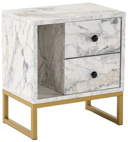 Măsuță de noptieră Glimmer Fressia Marble Gold