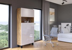 Masă PC Home (alb lucios + Stejar burgund). 1124936