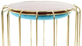 Taburet tapitat/masuta de cafea rotund/a Comfortable 50x50x45 cm turcoaz