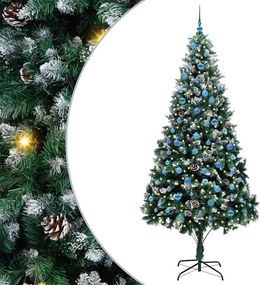 vidaXL Brad de Crăciun artificial Verde 240 cm PVC și Oțel și Plastic