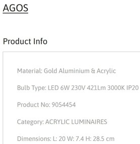 Aplica LED de perete design modern AGOS