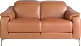 Canapea 2 locuri eleganta, design LUX cu functia relax Cowhide brown leather