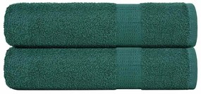 vidaXL Prosoape de baie 2 buc Verde 100x150 cm 360 g/m² 100% bumbac