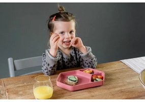 Farfurie pentru copii roșie din silicon 16x25 cm – Kindsgut