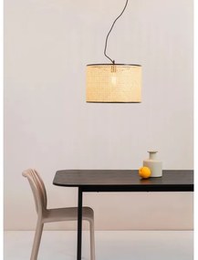 Lustră pe cablu MAMBO 1xE27/15W/230V d. 45 cm ratan/negru FARO 64314-49