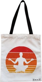 Sacosa de Panza pentru Cumparaturi, Geanta Tote, Yoga 11, Cu fermoar, 38x34.5 cm, Alba, BEKZ®