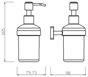 Dispenser sapun Ferro Greta, negru mat - AGR34BL