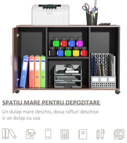 HOMCOM Dulapior Birou Elegant cu Design Funcțional, 100x40x66cm, Nuc Gri | Aosom Romania
