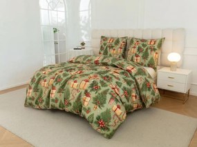 Lenjerie de pat din microfibra CHRISTMAS PRESENTS verde Dimensiune lenjerie de pat: 2 buc 70 x 90 cm | 200 x 220 cm